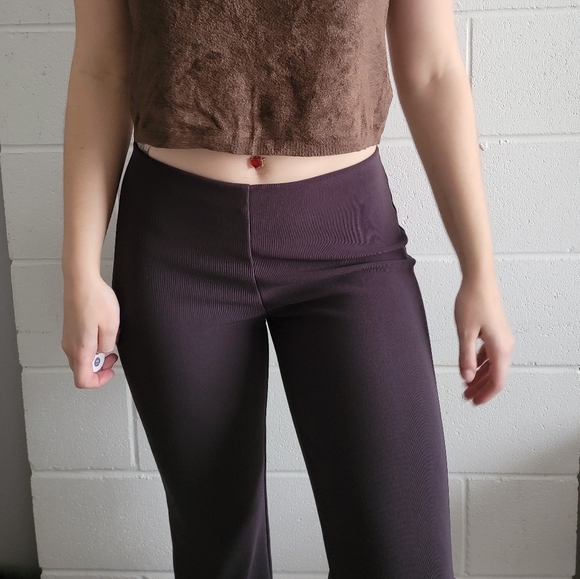 Cleo High Waisted Stretchy Dress Pants Deep Purple Brown - Picture 3 of 4